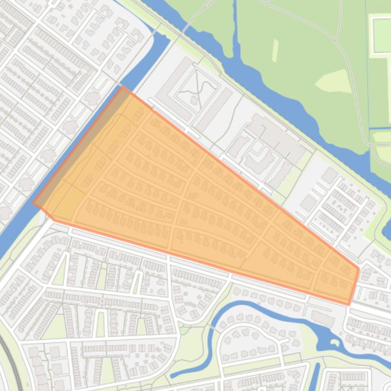 Kaart van de Stromenbuurt-Noordwest.