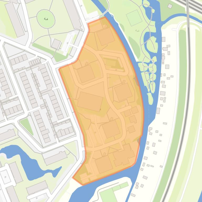 Kaart van de buurt Studentenflats Rode Kruislaan.
