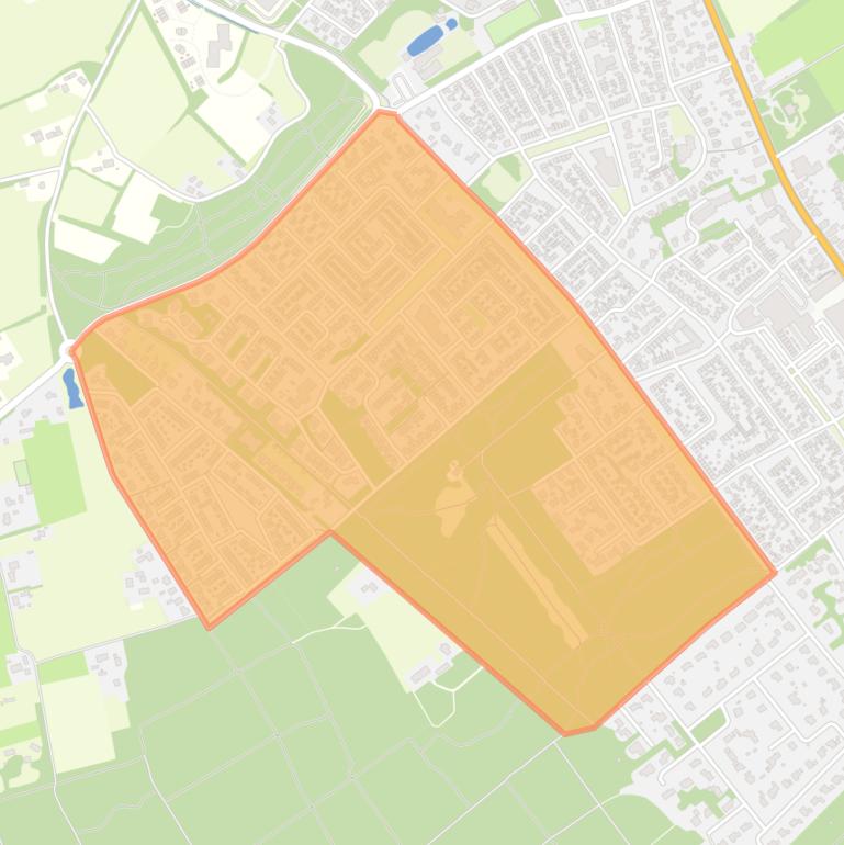 Kaart van de buurt ’t Harde West.