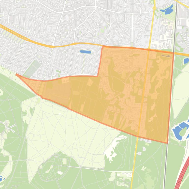 Kaart van de buurt ’t Hoogt van ’t Kruis.