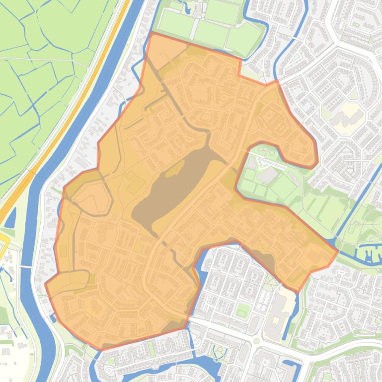 Kaart van de buurt ’t Rak-Noord.
