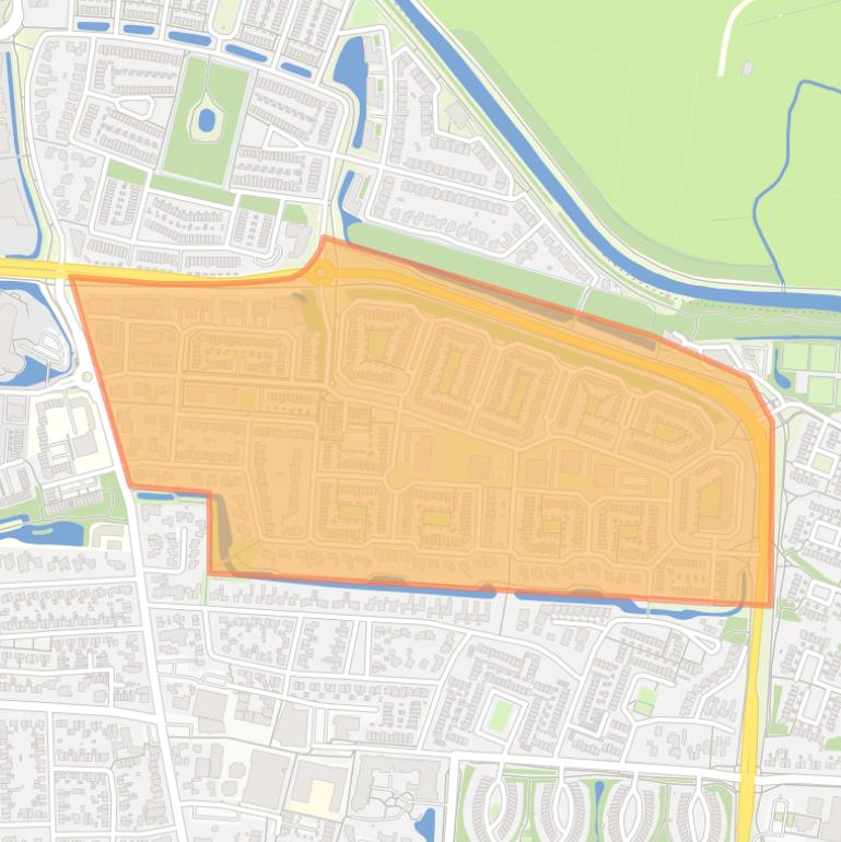 Kaart van de buurt ’t Ruige Veld.