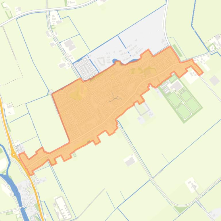 Kaart van de buurt ’t Veld (woonkern).