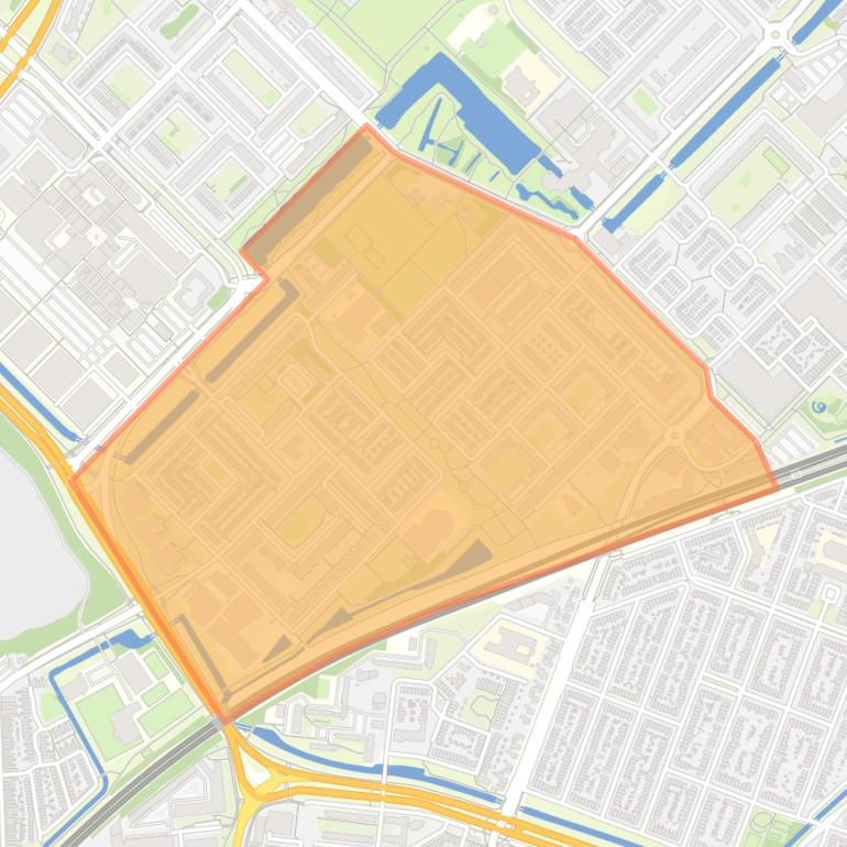 Kaart van de buurt Taag- en Rubicondreef en omgeving.