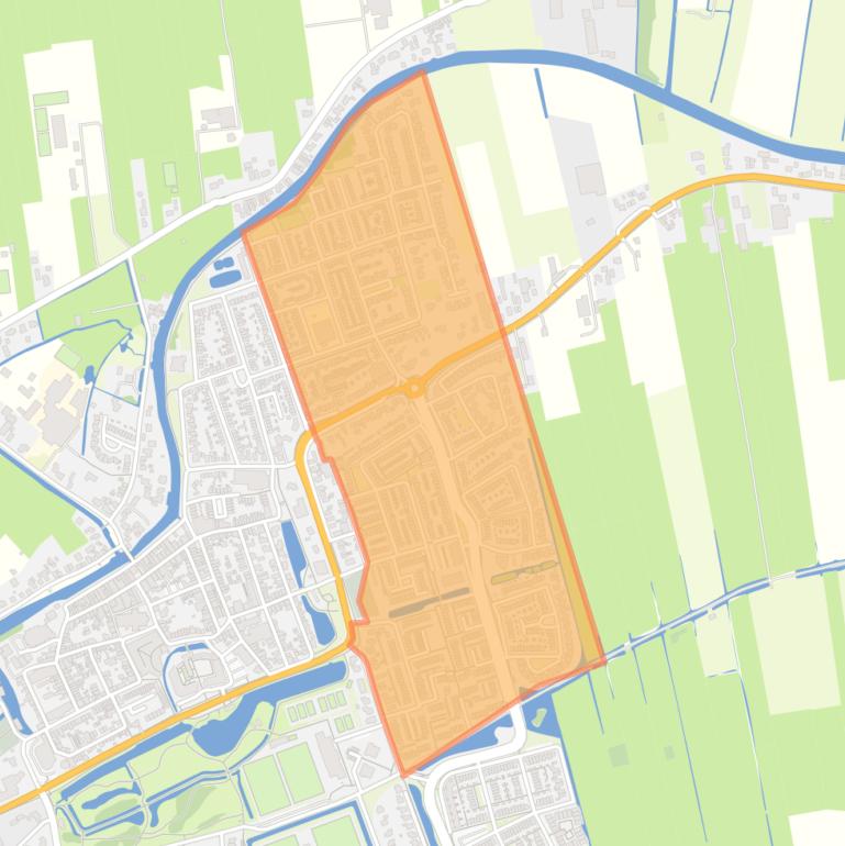 Kaart van de buurt Tabakshof en Heeswijk (gedeeltelijk).