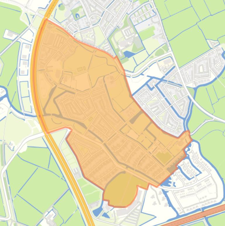 Kaart van de buurt Techum.