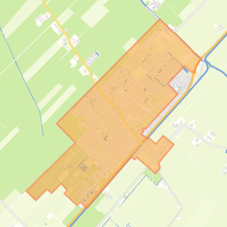 Kaart van de buurt Ten Boer Dorp.