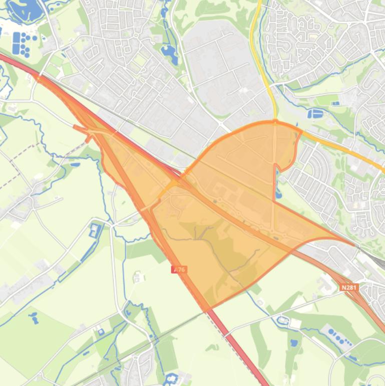 Kaart van de buurt Ten Esschen.