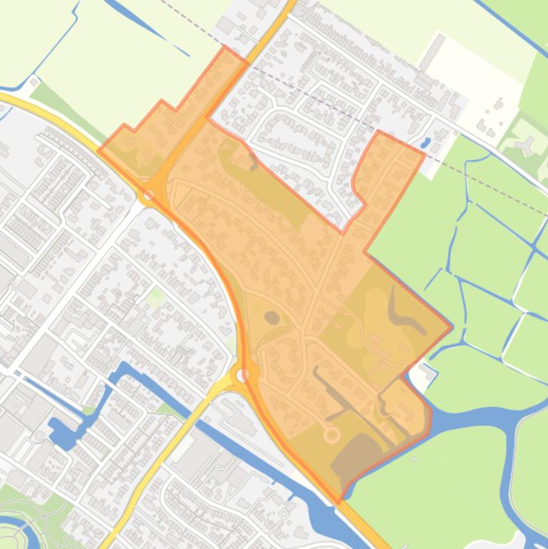 Kaart van de buurt Ter Leede.