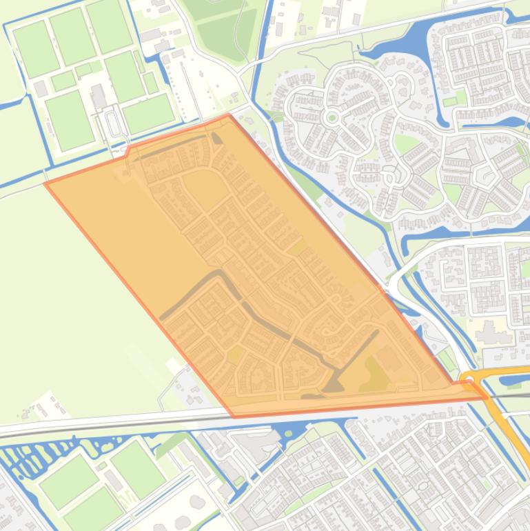 Kaart van de buurt Ter Leede.