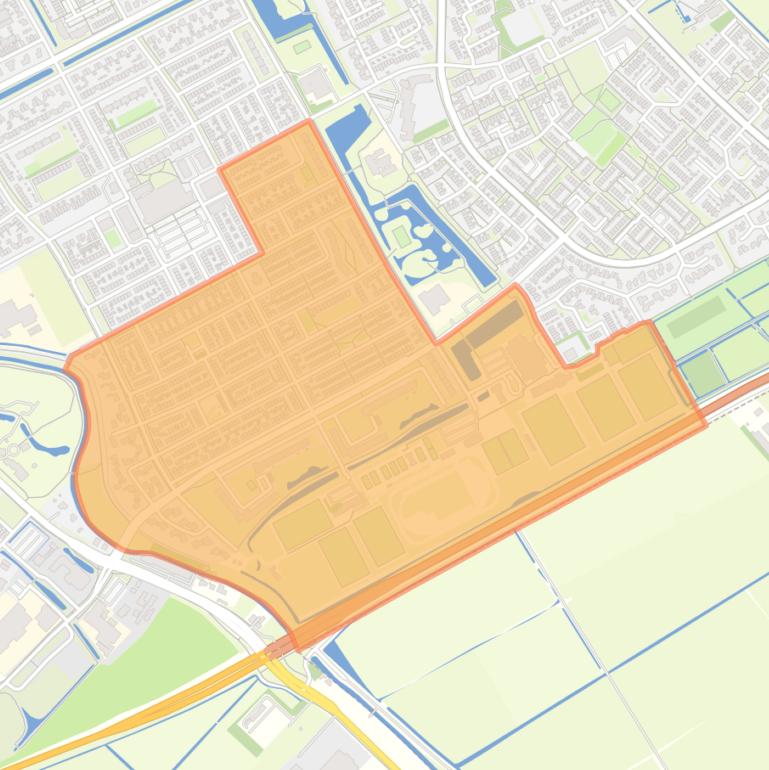 Kaart van de Ter Weijde Statenliedenbuurt.