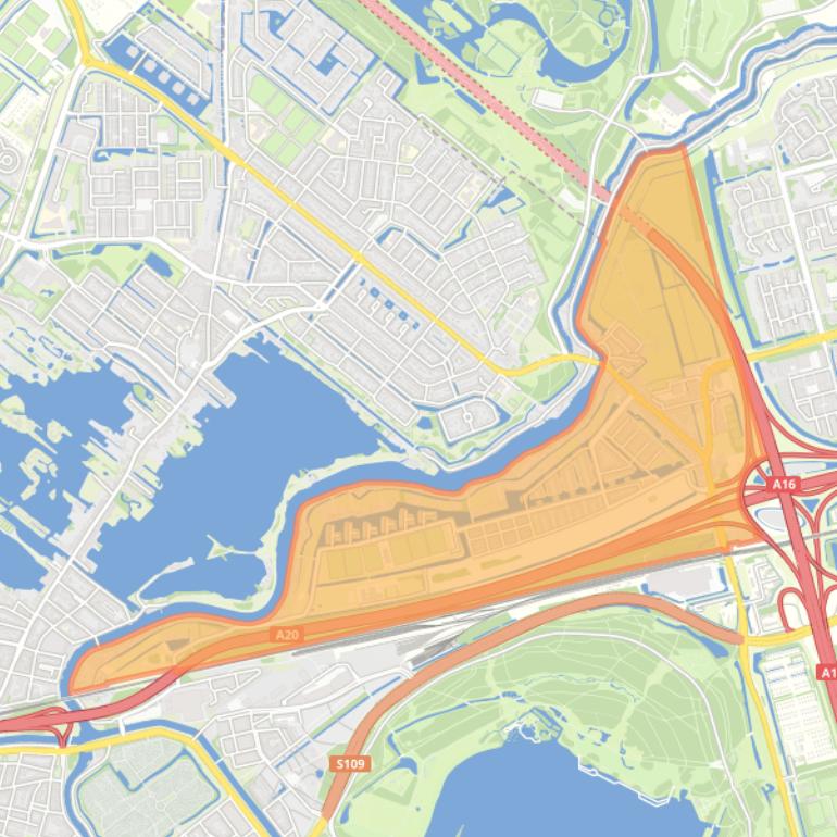 Kaart van de buurt Terbregge.