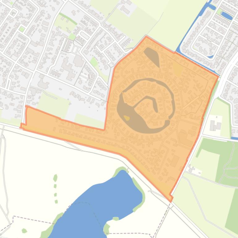 Kaart van de buurt Tergouw.