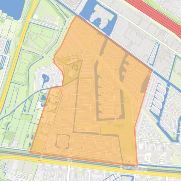 Kaart van de buurt Terwijde-West.