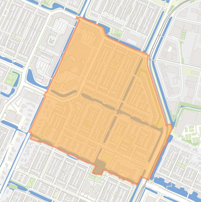 Kaart van de Theaterbuurt.