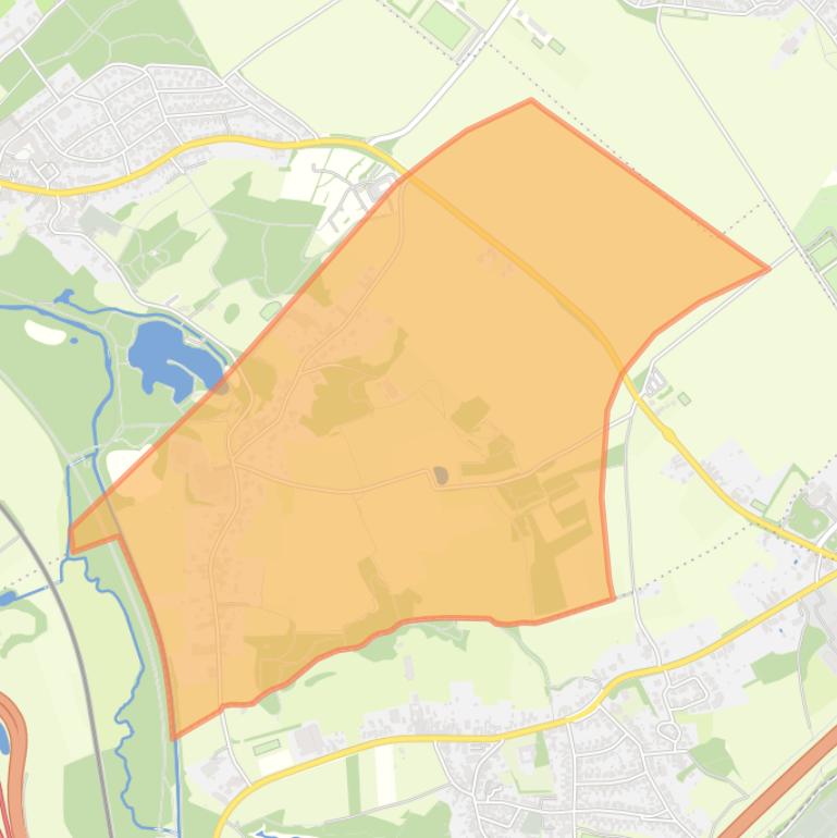 Kaart van de buurt Thull.