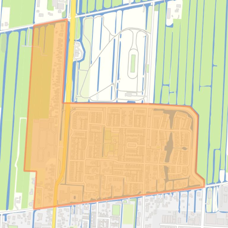 Kaart van de buurt Tiendhoek.