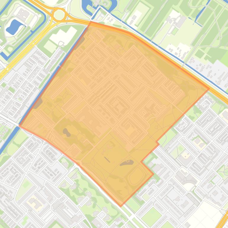 Kaart van de buurt Tigrisdreef en omgeving.