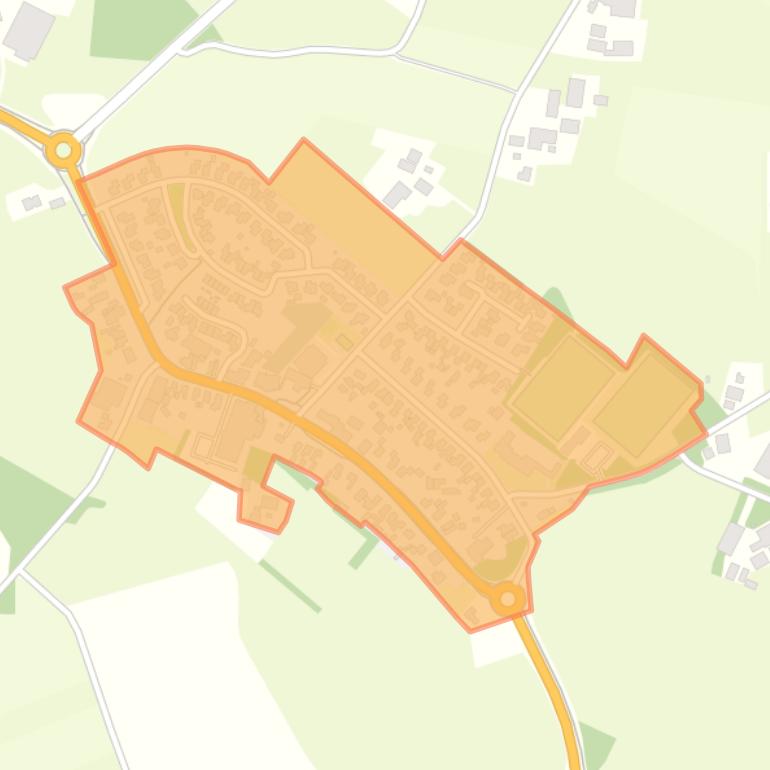 Kaart van de buurt Tilligte kern.