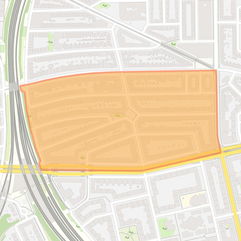 Kaart van de Timorpleinbuurt-Zuid.