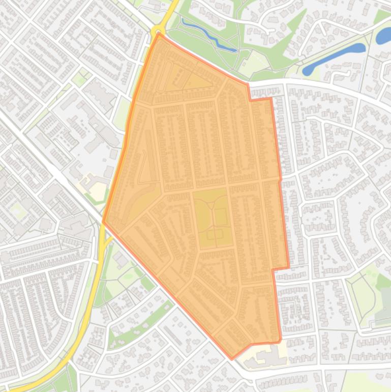 Kaart van de buurt Tivoli.