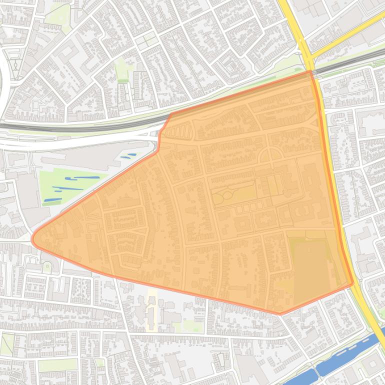 Kaart van de buurt Tivoli.