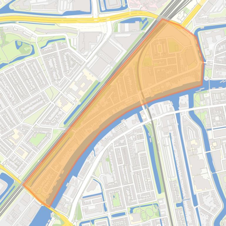 Kaart van de Transvaalbuurt.