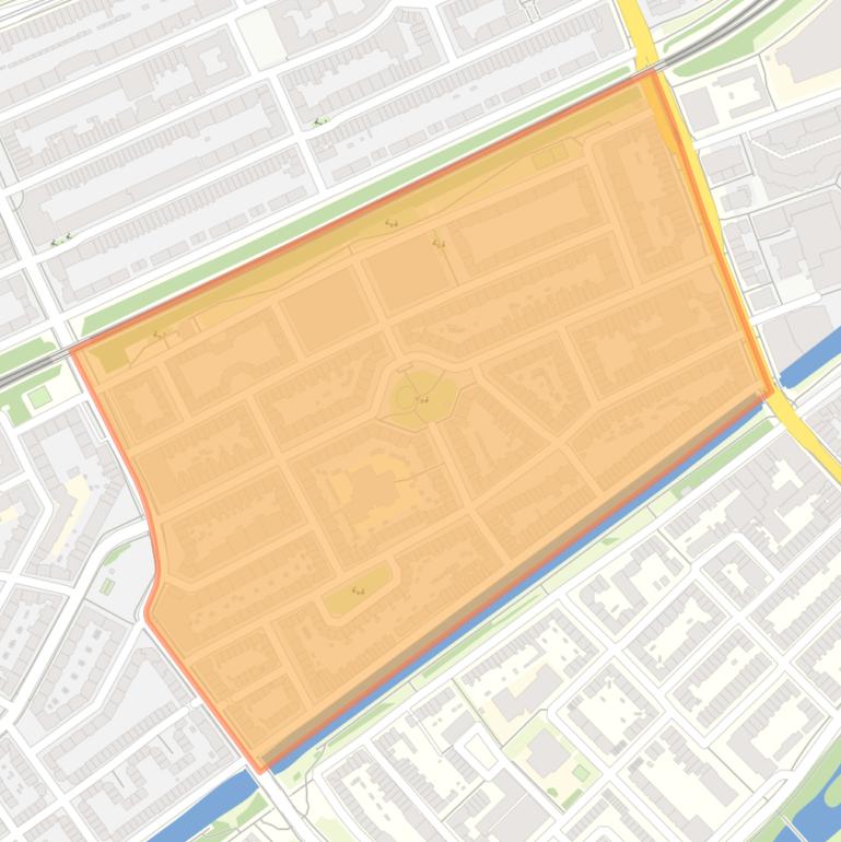 Kaart van de Transvaalbuurt-Oost.