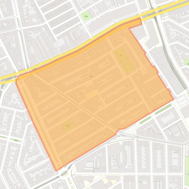 Kaart van de buurt Transvaalkwartier-Noord.