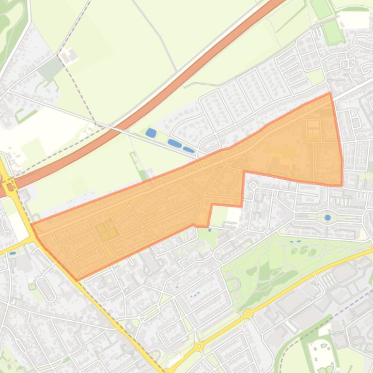 Kaart van de buurt Treebeek-Noord.