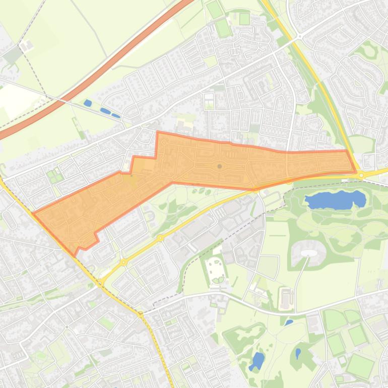 Kaart van de buurt Treebeek-Zuid.