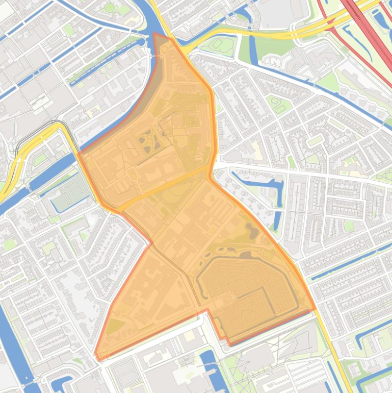 Kaart van de buurt TU-Noord.