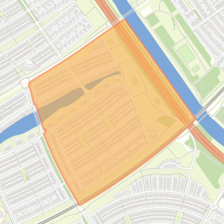 Kaart van de buurt Tussen de Vaarten Noord-Oost.