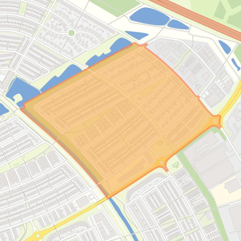 Kaart van de buurt Tussen de Vaarten Zuid-Midden oost.