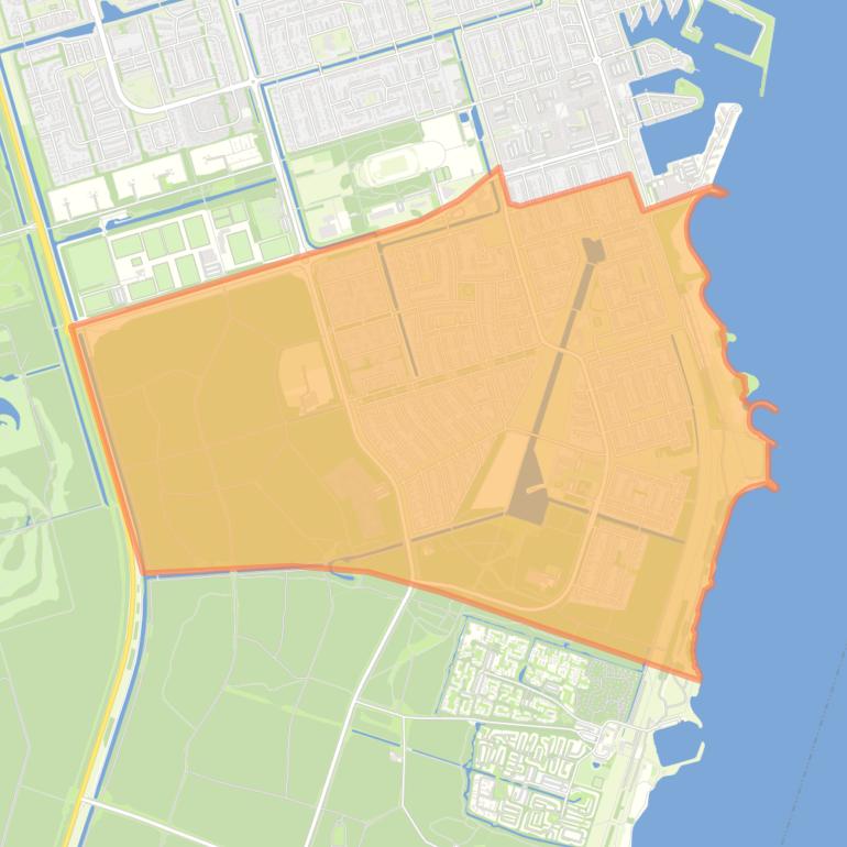 Kaart van de buurt Tweede woonwijk.