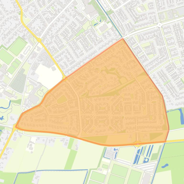 Kaart van de Twello Planetenbuurt en Hietweide.