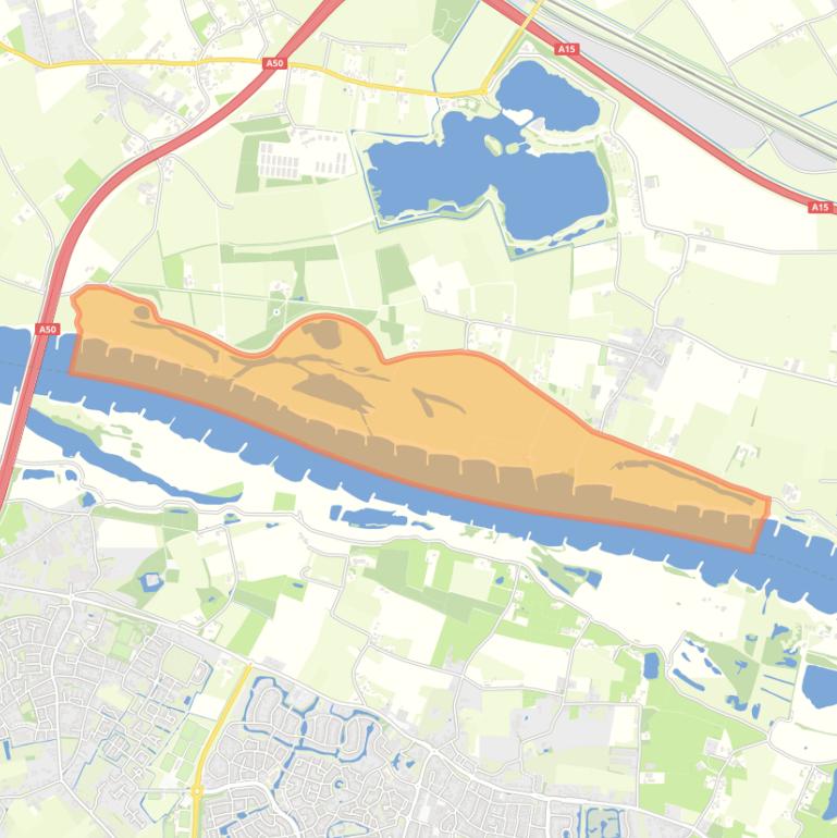 Kaart van de buurt Uiterwaarden Loenense butenpolder.
