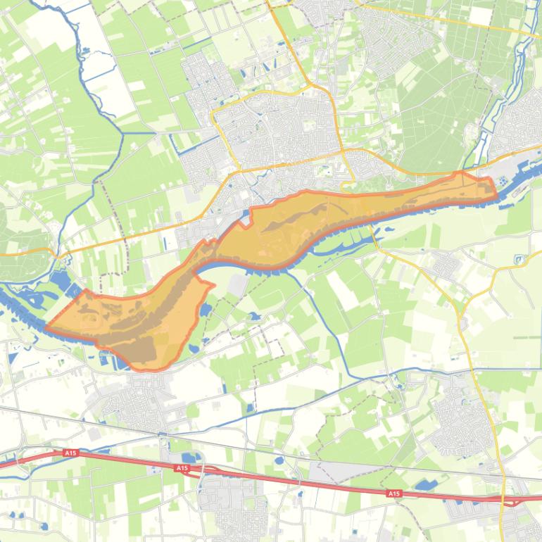 Kaart van de buurt Uiterwaarden.