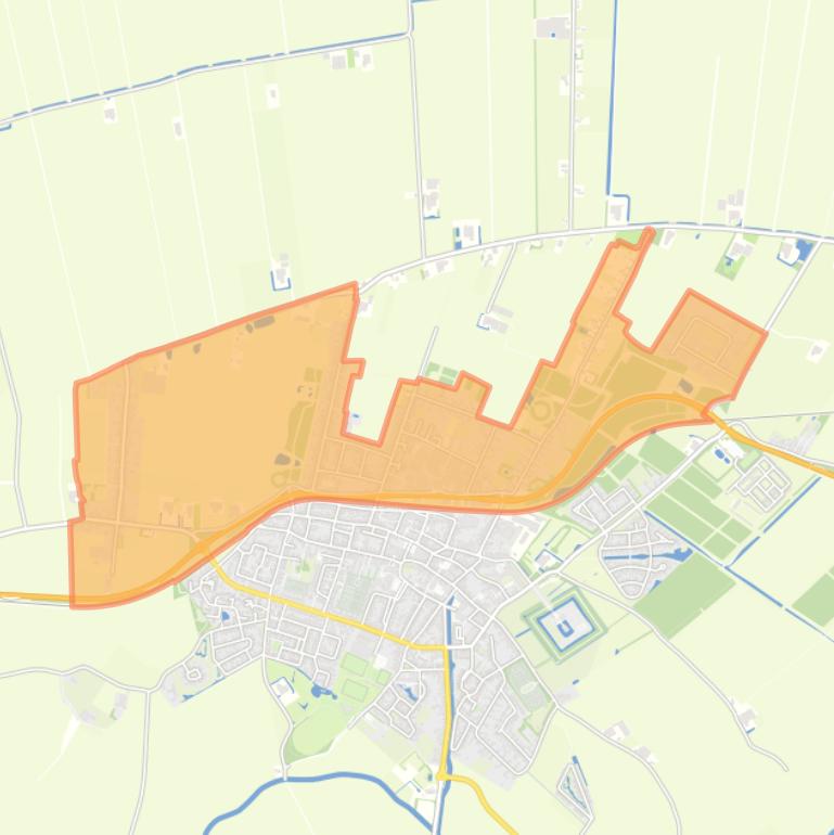 Kaart van de buurt Uithuizen Noord.