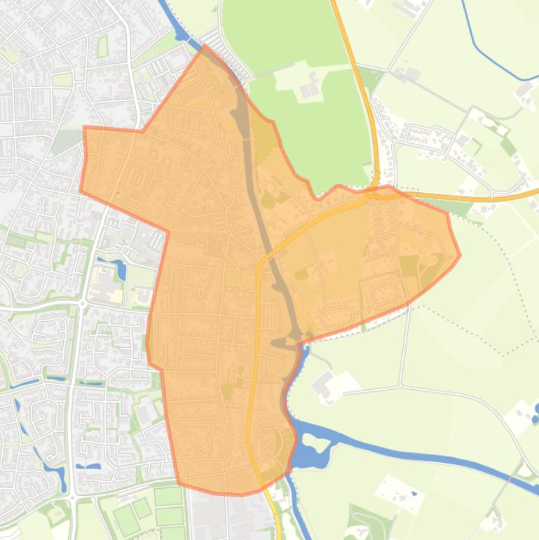 Kaart van de buurt Ulft-Centrum en Ulft-Oost.
