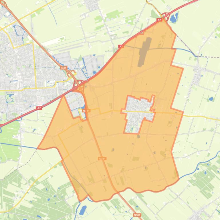 Kaart van de buurt Ureterp-Buitengebied.