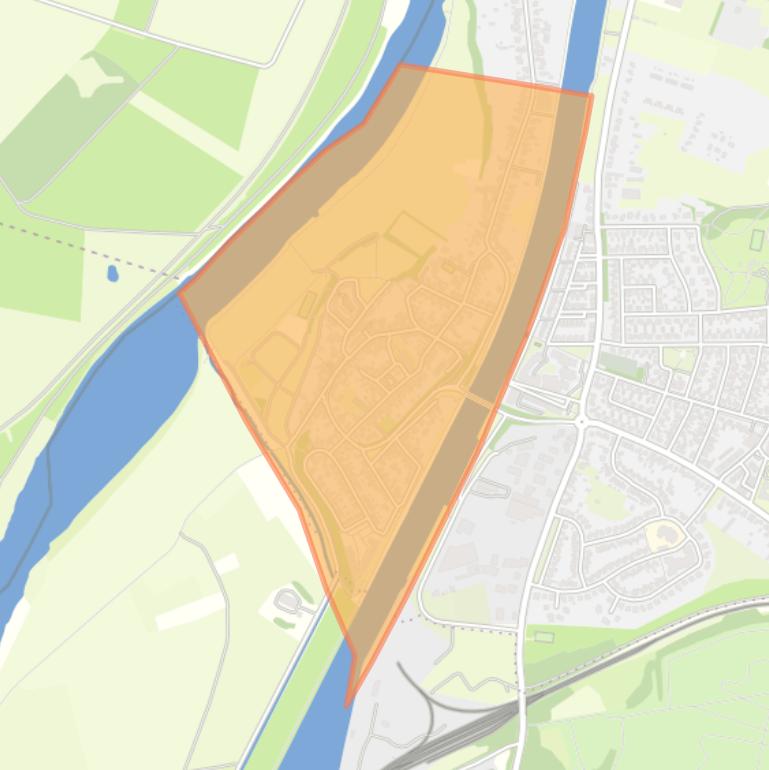 Kaart van de buurt Urmond ten westen van Julianakanaal.