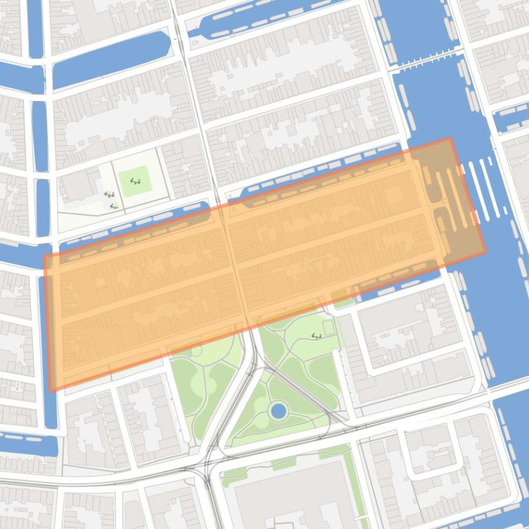 Kaart van de Utrechtsebuurt-Zuid.