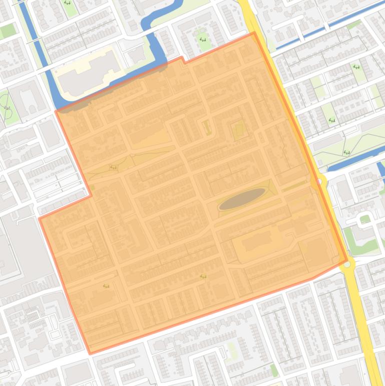 Kaart van de buurt V/d kasteelewijk.