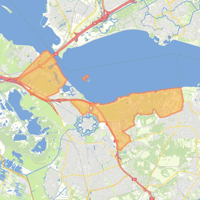 Kaart van de buurt Valkeveen.