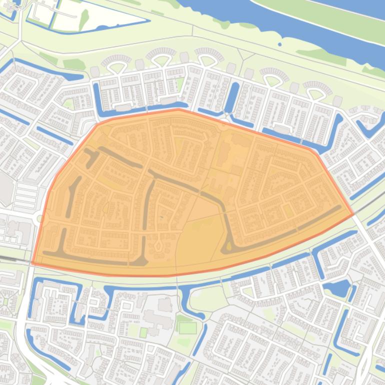 Kaart van de buurt Van den Broek-erf en omgeving.