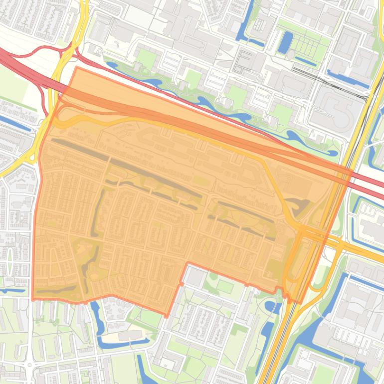 Kaart van de Van der Leekbuurt.