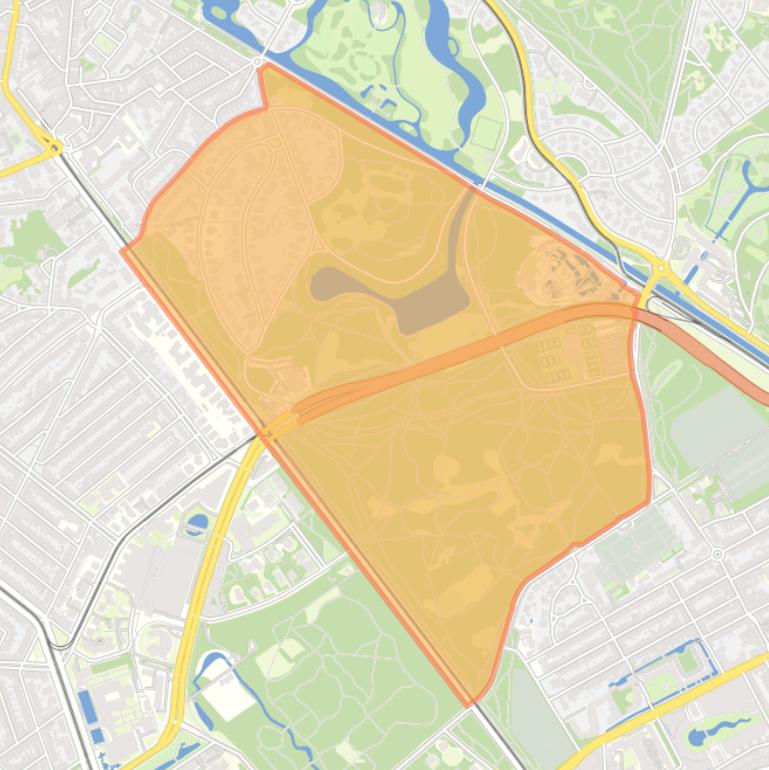 Kaart van de buurt Van Stolkpark en Scheveningse Bosjes.