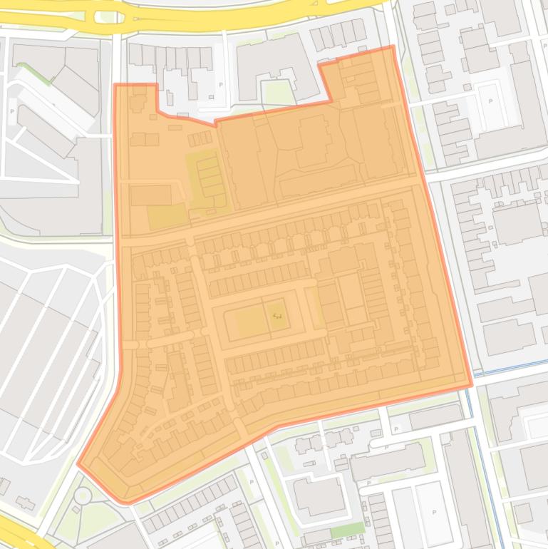 Kaart van de Van Verschuerbuurt.