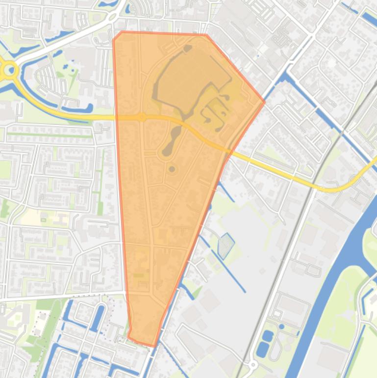 Kaart van de buurt Veendam-Zuid.